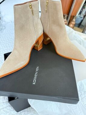 Kaiwen Yen Tan Suede Ankle Boots BNIB